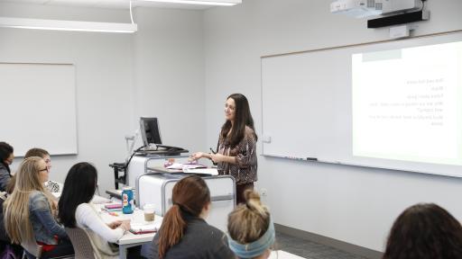 professor talking in front of class