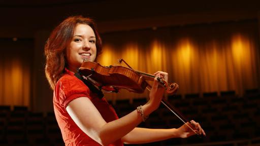 student playing musical instrument